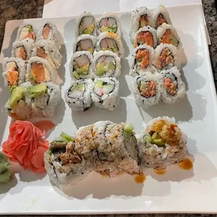 sashimi, sushi, sushi and sashimi, food