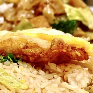 House Fried Rice with Egg, Pad See Eaw with Tofu in the background