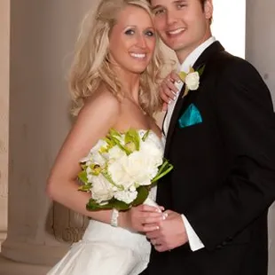 Beautiful couple on their wedding day - photography by Nancy Kerr