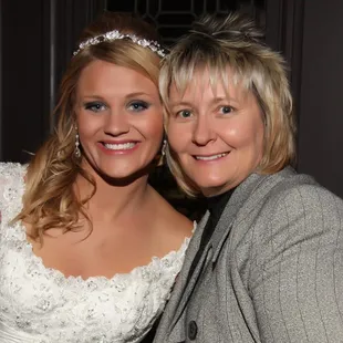 Officiant, Nancy Kerr, with new beautiful Bride!