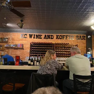 Bar and one wine rack