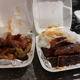 Wings and ribs was outstanding will be going back again and again