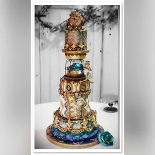 a cake made to look like a lighthouse