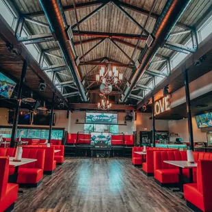 the inside of a restaurant