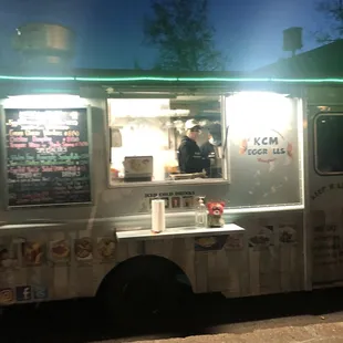 a food truck at night