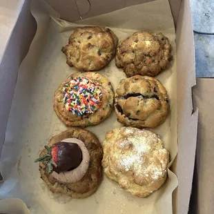 Funfetti, ooey gooey butter cake, Oreo chocolate chip,