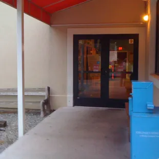the entrance to the building