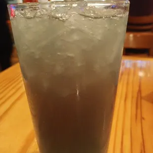 50 Shades of Grey drink - pineapple vodka, pineapple juice, blue curacao and sprite. Very good!