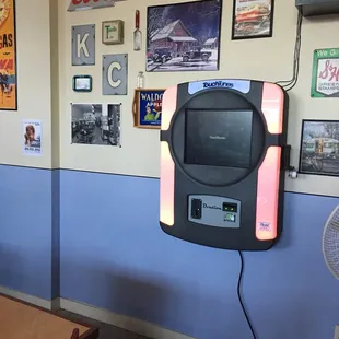 a vending machine in a restaurant