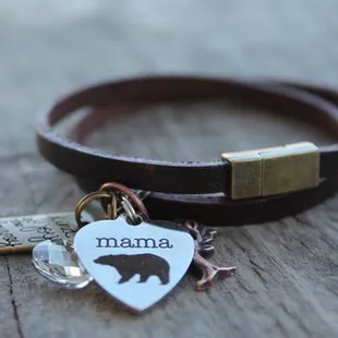 Mama Bear Doublewrap Magnetic Charm Bracelet