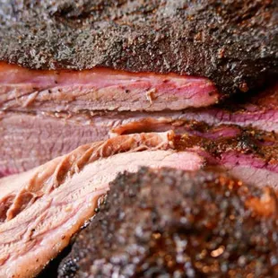 ows a close - up of a brisked beef