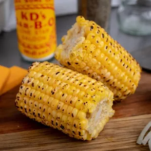 ows corn on the cob with ketchup