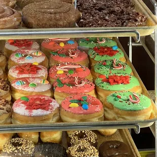 Christmas themed donuts