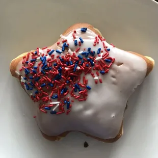 Glazed star donuts for Memorial Day.