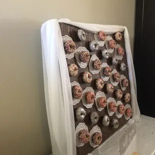 Pink and white donuts