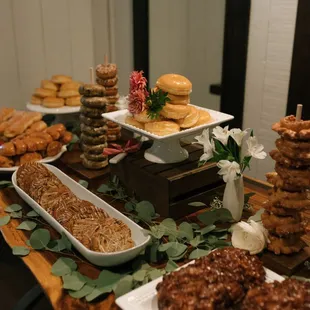 a variety of pastries on a table