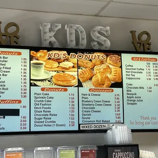 The menu