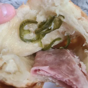 ham cheese jalapeno croissant, they forgot the cheese