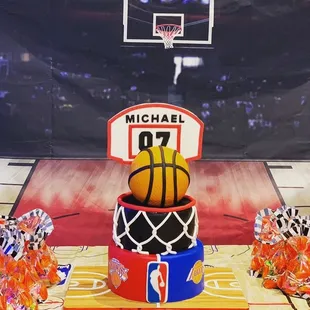  a basketball themed birthday cake