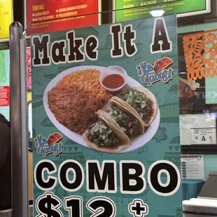 a sign in a restaurant window