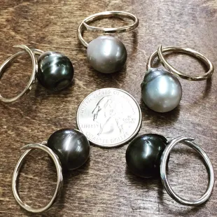 Open end Tahitian Pearl rings