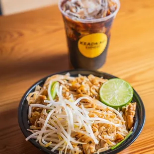 Pad Thai Chicken + Thai Iced Coffee