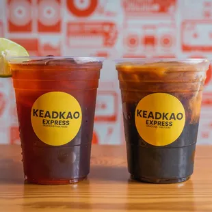 Thai Iced Tea limeade, Thai Iced Coffee