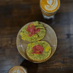 Homemade bagel as an avocado toast