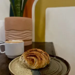 Croissant and cappuccino
