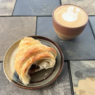 Croissant and latte