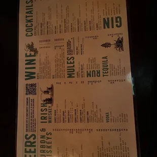 Drink menu.