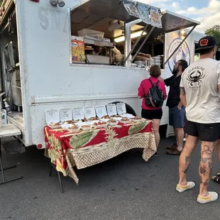 a food truck with food on it