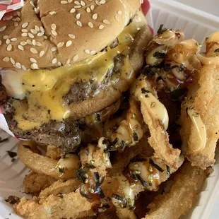 Double Patty Smash Burger and Fries