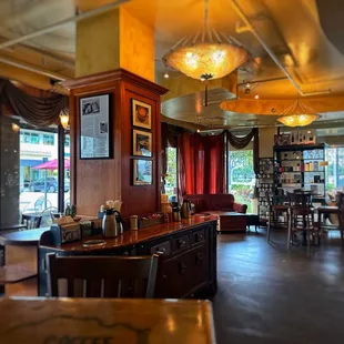 the interior of a coffee shop