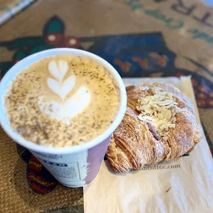 Turkish coffee with almond croissant