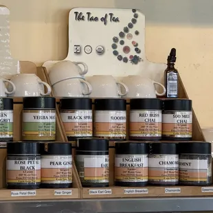 Nine tea options.