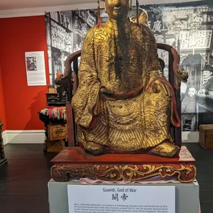 Another wood sculpture, with human hair.