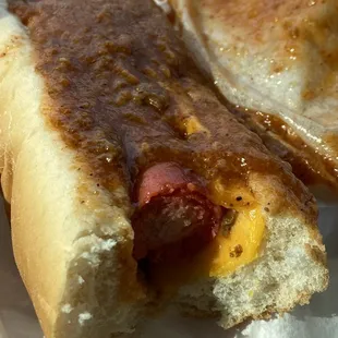 The best hotdog place around with a special sweetness to their homemade chili on the Carolina red!