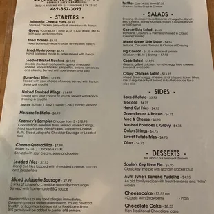 Menu as of 3/9/23