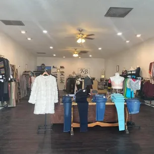 A little something for everyone! Sizes range from XS to 4X! Come on in we are sure to find something you'll love!!