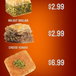 Dessert baklava and Conifer