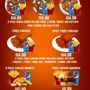 Wings and fried chicken