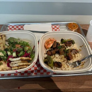 Lamb Shish Kebab Over Rice