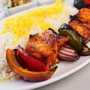 Salmon Kebab plate