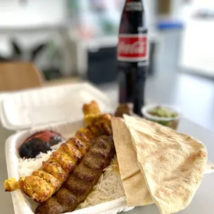 Combo Koobideh Plate (Ground Beef+Ground Chicken)