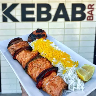 Salmon Kebab Plate