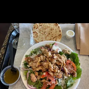 Chicken Shawarma Salad with Broiled Chicken