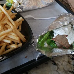 Gyro and fries