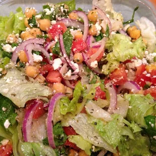 Greek salad with chick peas