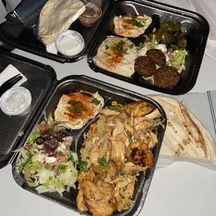 Vegetables Plate Chicken Shawerma Kebab